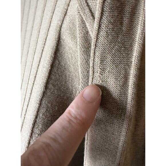 Theory Tan Wide Ribbed Cardigan M - Picture 11 of 13